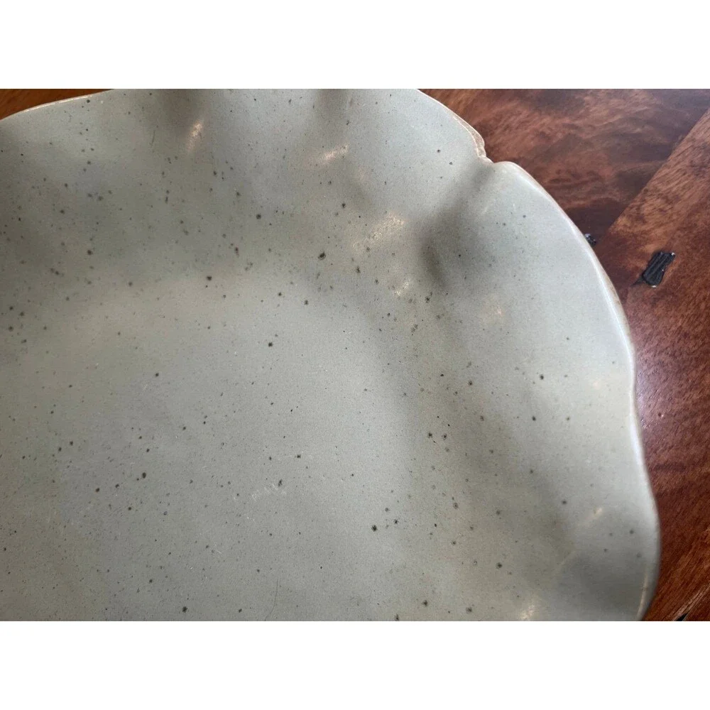 Fluttered Oval Serving Platter Sage Sublime NEW made in Portugal